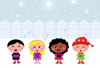 Christmas Children singing at a crib service