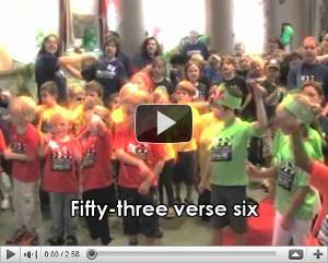 Video of Kids having a great time singing a Children's Bible Song - '53v6'