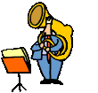 man playing tuba thing